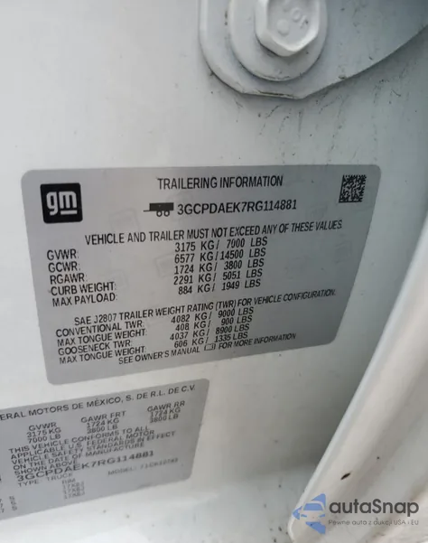 2024 Chevrolet Silverado K1500 from USA, damaged, VIN 3GCPDAEK7RG114881